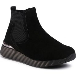 Sztyblety REMONTE - D5970-02 Schwarz. Czarne kozaki damskie Remonte, ze skóry, bez obcasa, bez zapięcia. Za 349,00 zł.