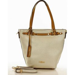 Shopper bag damskie: NOBO Trapezowa torebka na ramię perłowa biel