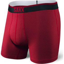 Męskie bokserki SAXX Quest Red. Czerwone bokserki męskie Saxx, bez wzorów, z dzianiny. Za 103,99 zł.