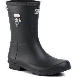 Kalosze KARL LAGERFELD - KL47071 V00 Black Rubber. Czarne kalosze damskie KARL LAGERFELD, bez wzorów, z tworzywa sztucznego. W wyprzedaży za 419,00 zł.