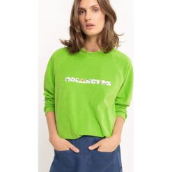 Bawełniana bluza z okrągłym dekoltem. Brązowe bluzy damskie marki La Redoute Collections, z napisami, z bawełny. Za 136,50 zł.