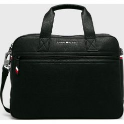 Tommy Hilfiger - Torba. Czarne torby na laptopa TOMMY HILFIGER, w paski, ze skóry ekologicznej. Za 539,90 zł.