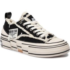 Trampki BIG STAR - FF274421 Black. Czarne półbuty damskie BIG STAR, na co dzień, bez wzorów, z gumy, retro, bez obcasa, na płaskiej podeszwie, bez zapięcia. W wyprzedaży za 179,00 zł.
