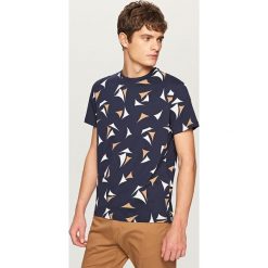 T-shirty męskie: T-shirt z nadrukiem w żagle – Granatowy