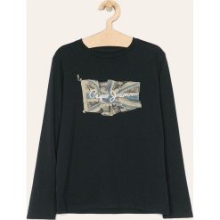 Pepe Jeans - Longsleeve dziecięcy Flag Logo 128-178/180 cm. Niebieskie t-shirty chłopięce Pepe Jeans, z nadrukiem, z bawełny, z długim rękawem. W wyprzedaży za 89,90 zł.