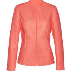 Żakiet z przędzy boucle bonprix łososiowy pomarańczowy. Pomarańczowe żakiety damskie bonprix, bez wzorów. Za 79,99 zł.