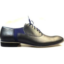 Czarne buty wizytowe z granatową wstawką T51. Czarne buty wizytowe męskie Faber - Obuwie męskie, na co dzień, bez wzorów, ze skóry, klasyczne, bez zapięcia. W wyprzedaży za 269,10 zł.