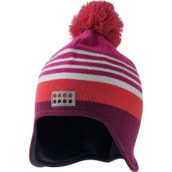 Czapka "Austin 710" w kolorze bordowo-różowym. Różowe czapeczki niemowlęce Legowear, w paski. W wyprzedaży za 47,95 zł.