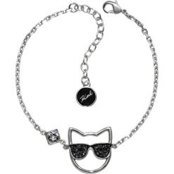 Karl Lagerfeld - Bransoletka. Szare bransoletki damskie KARL LAGERFELD, z kryształem, metalowe. Za 249,90 zł.