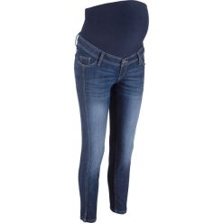 Wygodne dżinsy ciążowe 7/8 STRAIGHT bonprix ciemnoniebieski. Niebieskie jeansy damskie bonprix, z jeansu. Za 49,99 zł.