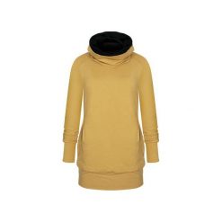 Musztardowa bluza ROLL z tubą, dresowa bluza z golfem. Żółte bluzy sportowe damskie marki ekoszale, xl, z dzianiny, z długim rękawem, długie. Za 160,00 zł.