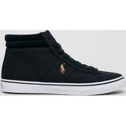Polo Ralph Lauren - Trampki. Niebieskie trampki męskie Polo Ralph Lauren, bez wzorów, ze skóry, na sznurówki. W wyprzedaży za 279,90 zł.