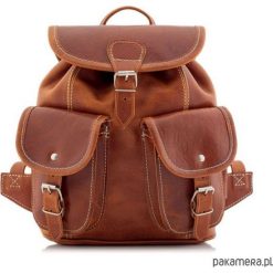 Plecaczek damski skórzany brązowy mały BELVEDER. Pomarańczowe plecaki damskie Pakamera, bez wzorów, vintage. Za 429,00 zł.
