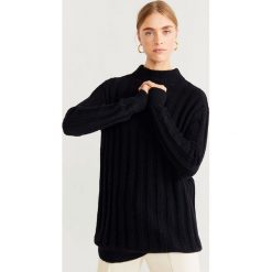 Mango - Sweter Be5. Czarne swetry damskie Mango, s, bez wzorów, z elastanu, bez rękawów, bez kaptura. Za 89,90 zł.