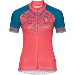 Bluzki, topy, tuniki: Odlo Koszulka tech. Odlo Stand-up collar s/s full zip FUJIN PRINT – 411441 – 411441/30386/XS