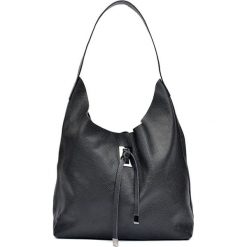 Shopper bag damskie: Skórzana torebbka w kolorze czarnym – (S)41 x (W)44 x (G)11 cm