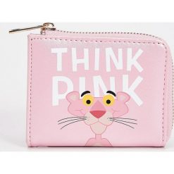 Portfele damskie: Portfel z aplikacją pink panther – Różowy