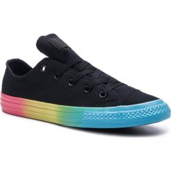 Tenisówki CONVERSE - Ctas Ox 664199C Black/Racer Pink/Gnarly Blue. Czarne półbuty damskie Converse, na co dzień, bez wzorów, z gumy, bez obcasa, na płaskiej podeszwie, bez zapięcia. W wyprzedaży za 169,00 zł.