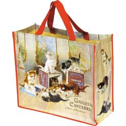 Torba "Cabas Galletas" w kolorze beżowym ze wzorem na zakupy - 46 x 40 x 19 cm. Brązowe shopper bag damskie Éditions Clouet, z nadrukiem, z tworzywa sztucznego, z nadrukiem. W wyprzedaży za 26,95 zł.
