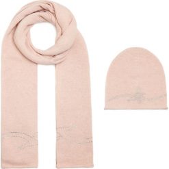 Trussardi Jeans Zestaw Różowy. Różowe szaliki damskie Trussardi Jeans, z aplikacjami, z wełny. Za 490,95 zł.