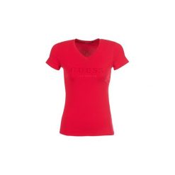 T-shirty z krótkim rękawem Guess KIA. Czerwone t-shirty damskie Guess, l, z aplikacjami. Za 159,00 zł.