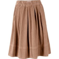 Spódnica sztruksowa z kolekcji Maite Kelly z elastycznym paskiem bonprix wielbłądzia wełna. Pomarańczowe spódniczki damskie bonprix, bez wzorów, z wełny. Za 99,99 zł.