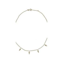 Srebrny pozłacany naszyjnik choker z krzyżykami. Żółte naszyjniki damskie marki Atdiament, srebrne. Za 129,00 zł.