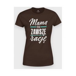 Koszulka damska Mama ma zawsze rację 2. Koszulki damskie MegaKoszulki, m, bez wzorów, z bawełny, z podwójnym kołnierzykiem, bez rękawów. Za 54,90 zł.