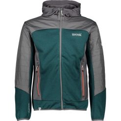 Kurtka polarowa "Haska Hybrid" w kolorze szaro-morskim. Szare bluzy męskie xl, z polaru, z kapturem. W wyprzedaży za 129,95 zł.