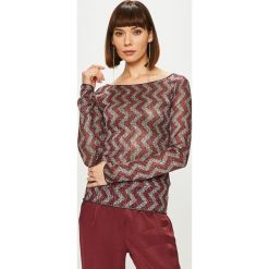 Answear - Bluzka. Brązowe bluzki damskie marki ANSWEAR, l, z poliesteru, casualowe, z okrągłym kołnierzem. W wyprzedaży za 39,90 zł.