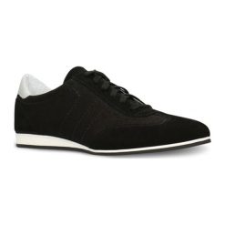 Buty skate męskie: Skórzane buty sportowe w kolorze czarnym