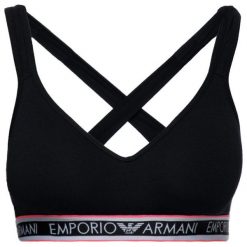 Biustonosz top Emporio Armani Underwear 163995 9P217 00020. Czarne biustonosze Emporio Armani Underwear, s, bez wzorów, z elastanu, bez kołnierzyka. W wyprzedaży za 139,00 zł.