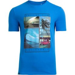T-shirt męski TSM606 - niebieski - Outhorn. Niebieskie koszulki męskie Outhorn, na lato, m, z bawełny. W wyprzedaży za 29,99 zł.
