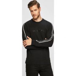 Diesel - Bluza. Czarne bluzy męskie Diesel, xxl, z aplikacjami, z bawełny, z okrągłym kołnierzem. W wyprzedaży za 249,90 zł.