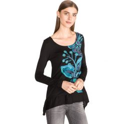 Desigual Lena Koszulka Czarny. Czarne koszulki damskie Desigual, xs, z nadrukiem, z elastanu, bez kołnierzyka. Za 274,95 zł.