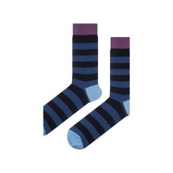 Granatowe skarpetki w paski. Niebieskie skarpetki męskie Em men's accessories, w paski. Za 29,99 zł.