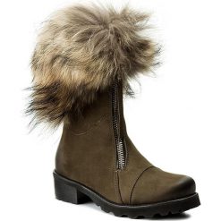 Botki R.POLAŃSKI - 0891/K Oliwka Nubuk. Czarne buty zimowe damskie marki R.Polański, ze skóry, na obcasie. W wyprzedaży za 389,00 zł.