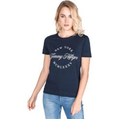 Tommy Hilfiger Livia Koszulka Niebieski. Niebieskie koszulki damskie s, z nadrukiem, z bawełny. Za 135,95 zł.