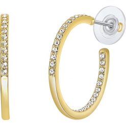 Kolczyki damskie: Pozłacane kolczyki-półkreole z kryształkami Swarovski