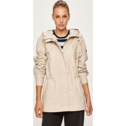Tommy Jeans - Kurtka. Brązowe kurtki damskie Tommy Jeans, s, bez wzorów, z bawełny, długie. W wyprzedaży za 449,90 zł.