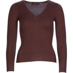 Sweter w kolorze ciemnobrązowym. Pomarańczowe swetry damskie Cachemire and Co, s, bez wzorów, z kaszmiru, bez rękawów, bez kaptura. W wyprzedaży za 131,95 zł.