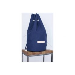 TOWNY OWL NAVY BLUE - BAWEŁNIANA SAKWA/PLECAK/WOREK. Niebieskie plecaki damskie NOSKA, bez wzorów, z bawełny. Za 150,00 zł.