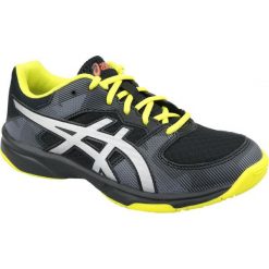 Buty do siatkówki Asics Gel-Tactic Gs Jr 1074A014-001. Czarne buty sportowe męskie Asics, z materiału, bez zapięcia, do siatkówki. W wyprzedaży za 289,00 zł.
