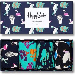 Happy Socks - Skarpety (4-pak). Niebieskie skarpetki męskie Happy Socks, bez wzorów, z elastanu. W wyprzedaży za 99,90 zł.