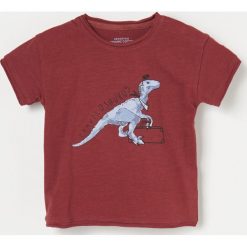 Koszulka z dinozaurem -. Koszulki męskie Reserved, bez wzorów, bez kołnierzyka, bez rękawów. W wyprzedaży za 19,99 zł.