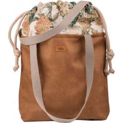Torebka worek "DUOBAG" z eko-skóry, kolor brązowy bloom. Pomarańczowe torebki worki damskie me&BAGS, w kwiaty, ze skóry, duże, bez dodatków. Za 229,00 zł.