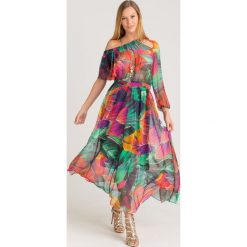 SUKIENKA GIULIA Pinko. Szare sukienki damskie Pinko, na co dzień, bez wzorów, z wiskozy, z włoskim kołnierzykiem, bez rękawów, midi, asymetryczne. Za 1354,50 zł.
