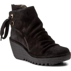 Botki FLY LONDON - Yama P500326006 Black. Czarne buty zimowe damskie Fly London, z materiału, na obcasie. W wyprzedaży za 279,00 zł.