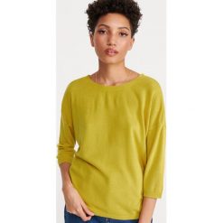 Gładki sweter - Zielony. Zielone swetry damskie Reserved, s, bez wzorów, bez rękawów, bez kaptura. W wyprzedaży za 49,99 zł.