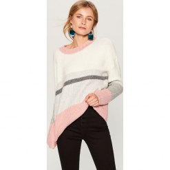 Sweter oversize w pasy - Kremowy. Białe swetry oversize damskie marki Mohito, l. Za 129,99 zł.